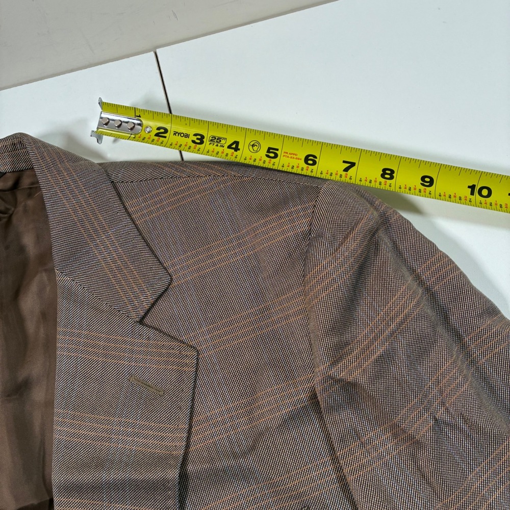 Canali Silk Wool Blazer 42R (EU52R) Brown Glen Plaid Made in Italy Sport Coat - Picture 11 of 11